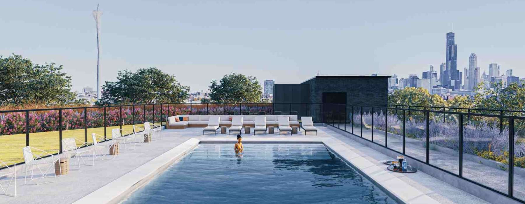 The Rosie's rooftop pool - outdoor rooftop pools chicago