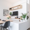 study and dining area in a bright room