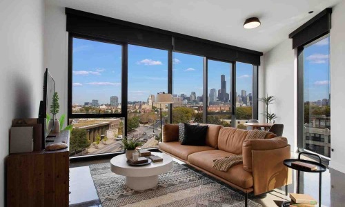 Pilsen apartment interior design features