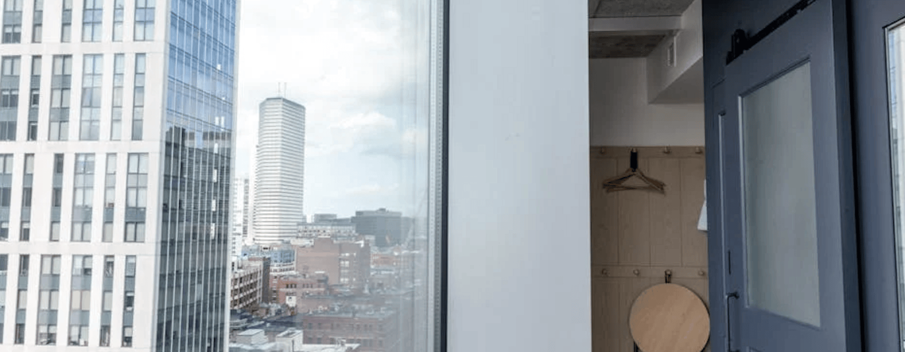 city skyline view from modern apartment - Apartments with city views